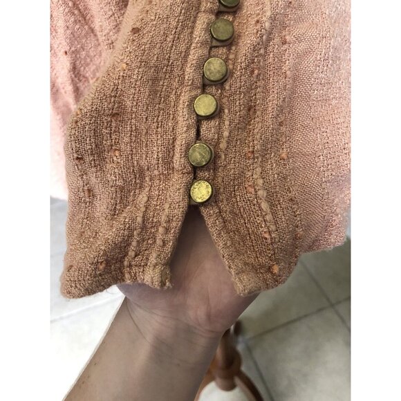 En Creme Women's Boho Cropped Top Blush Pink Size S - Picture 4 of 5